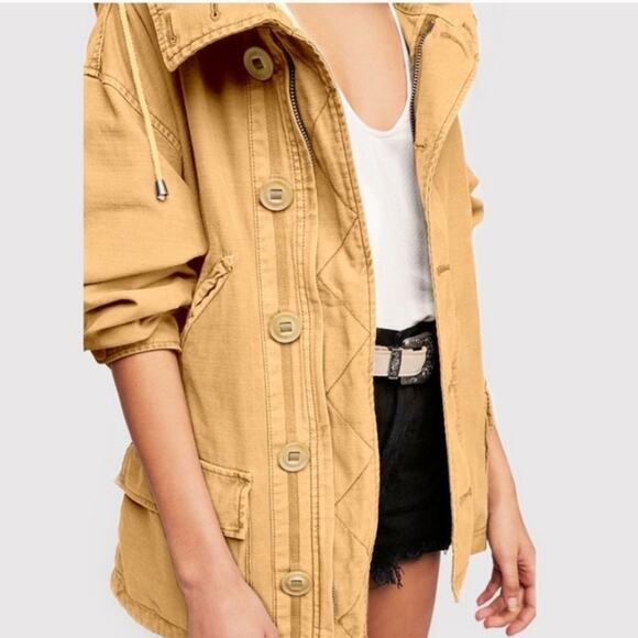 Free People Joshua tree tan hooded anorak utility jacket quilted - Picture 2 of 15